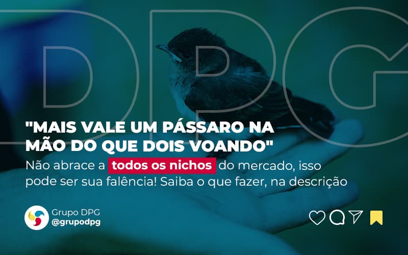 Mais Vale Um Passaro Na Mao Do Que Dois Voando Nao Abrace A Todos Os Nichos Do Mercado Isso Pode Ser Sua Falencia Saiba O Que Fazer Na Descricao Post (1) - Grupo DPG | Marketing Contábil Além da conta!